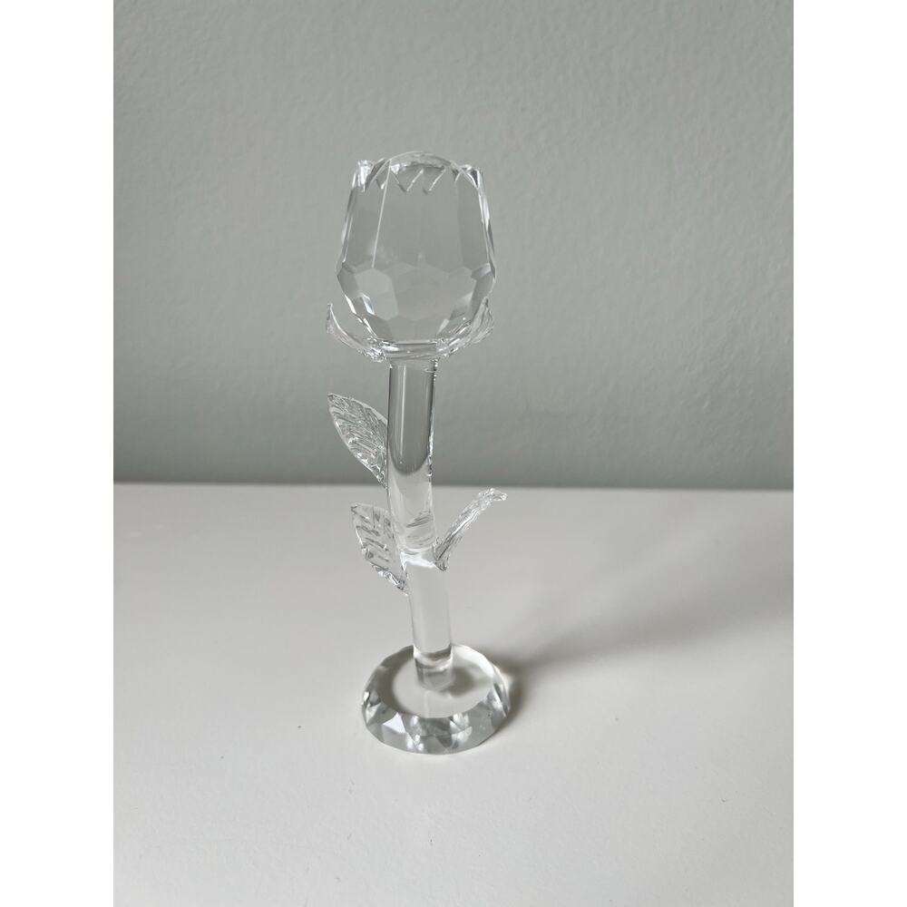 Vintage Glass Rose Tulip Flower Long Stem *Read One Broken Petal - Picture 4 of 7